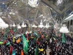 اجتماع بزرگ بسیجیان در حمایت از مردم غزه در حرم مطهر رضوی برگزار شد  