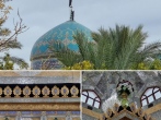 اهتزار پرچم عزای فاطمیه بر فراز گنبد حرم مطهر حضرت حسین بن موسی الکاظم(ع) 