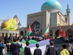 فریاد دانش‌آموزان برای حمایت از کودکان غزه در صحن قدس حرم رضوی