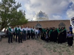  عطرافشانی حرم مطهر امامزاده جعفر (ع) در بافت توسط خادم‌یاران رضوی 