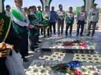 عطرافشانی گلزار شهدای روستای "قنات ملک" زادگاه سردار دل‌ها 
