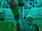 غبار روبی بقاع متبرکه شهرستان راین توسط خادمین حرم رضوی 