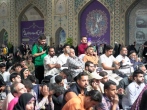 زائران حرم مطهر رضوی در شام میلاد امام رضا(ع) نغمه شادی سر دادند 