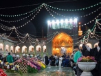 حرم مطهر رضوی در شب میلاد شمس ولایت، نورباران است  