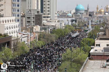 تصاویر هوایی حماسه حضور مردم و خادمان بارگاه رضوی در راهپیمایی روز قدس