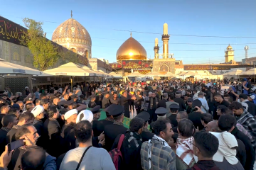 حضور کاروان سفیران امام رضا (ع) در حرم امایین عسکریین (ع) 