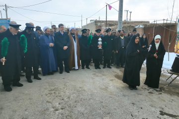 آئين افتتاح پروژه هاي عمراني روستاي موقوفه دار حسين آباد جنگل توسط قائم مقام آستان قدس رضوی