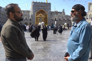 تشرف عوامل فیلم سینمایی صیاد به حرم مطهر رضوی